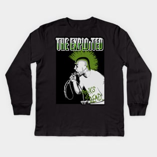 Green Mohawk of Vocals Kids Long Sleeve T-Shirt